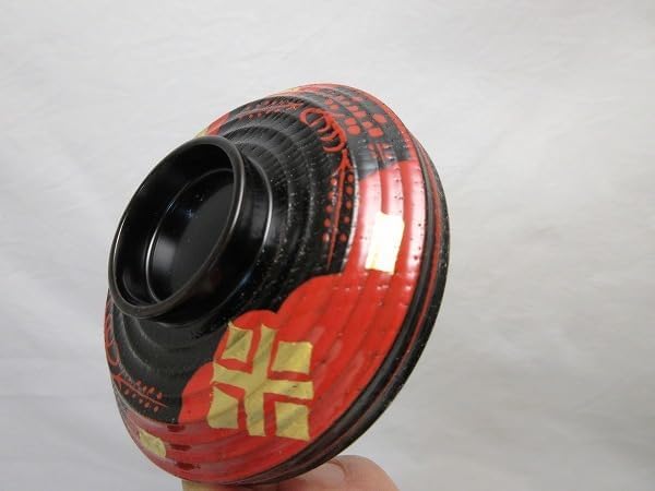 塗師 岡本陽斎作 木製 小吸物椀 5客揃 共箱付 茶道具 輪島塗 白檀塗 岡本陽斎 龍と花 小吸物椀 5客セット - 生活骨董